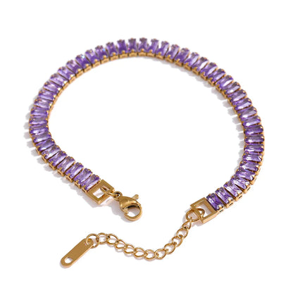 14k Gold Cubic Zirconia Tennis Bracelet