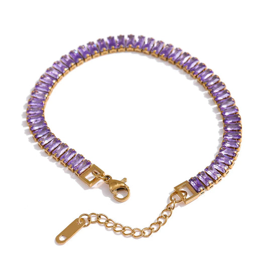 14k Gold Cubic Zirconia Tennis Bracelet