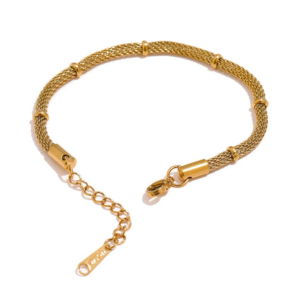 18 K PVD Plated Necklace Bracelet Set