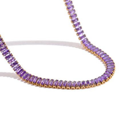 Colorful CZ Chain Necklace