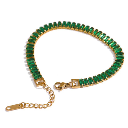 14k Gold Cubic Zirconia Tennis Bracelet