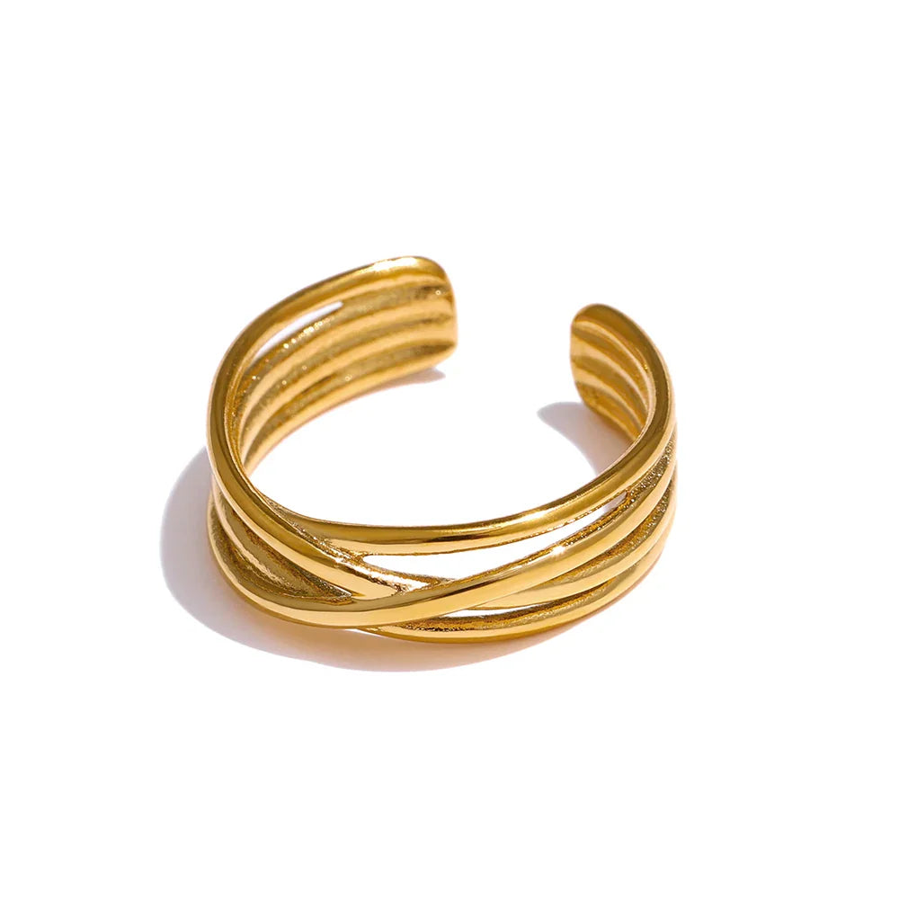 Minimalist Metal Golden Opening Ring