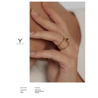Gold Ring With Black Stone