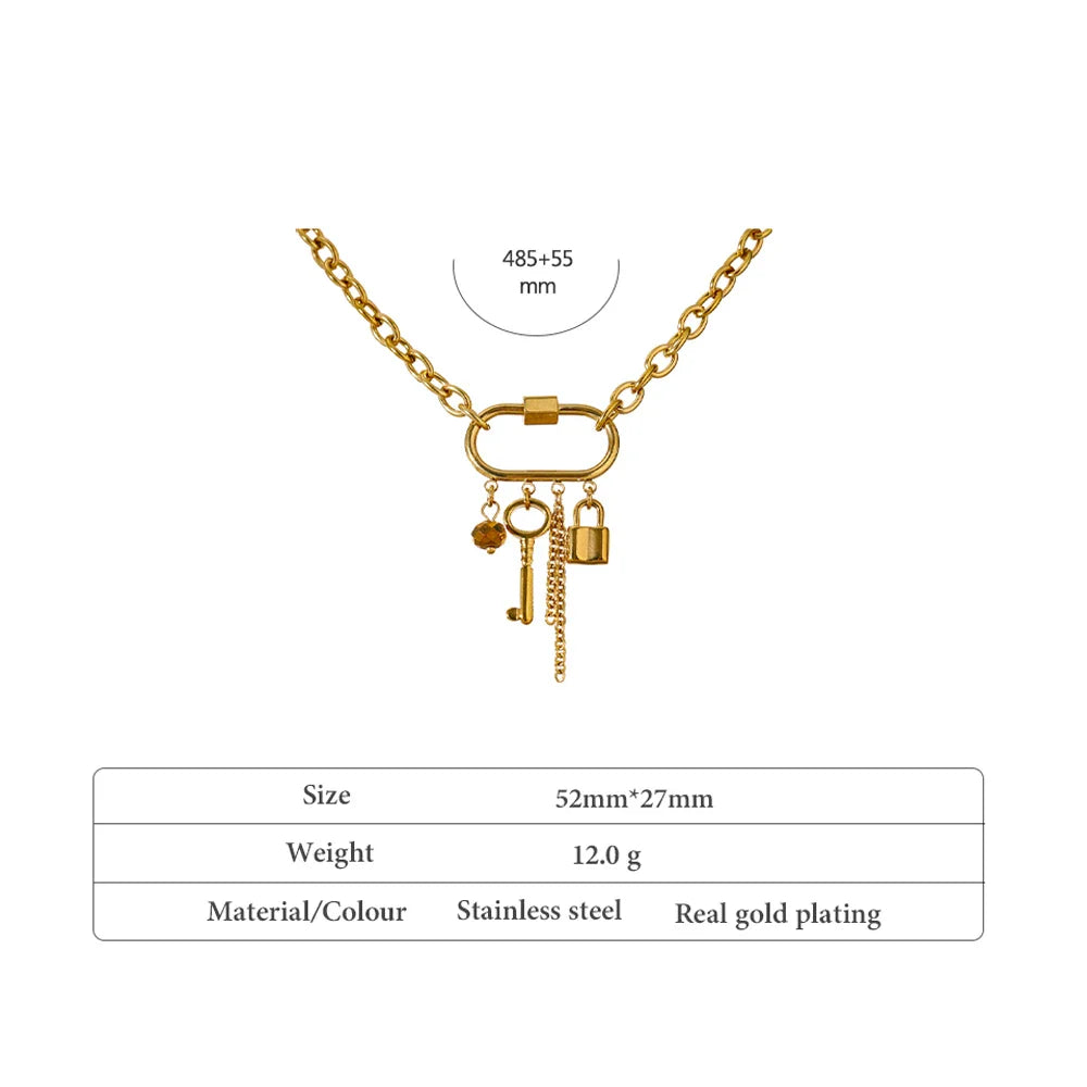 Key and Lock Pendant Necklace