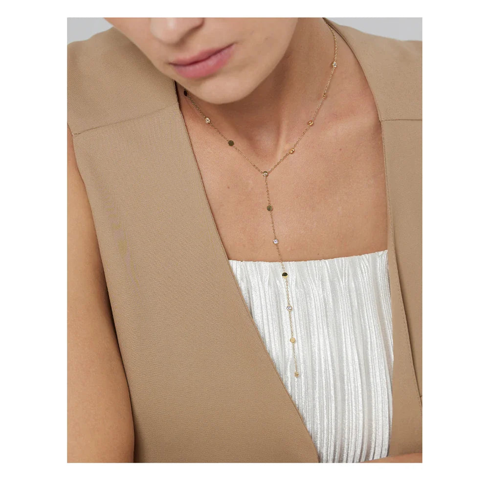 Elegant Gold Bead Pendant Necklace