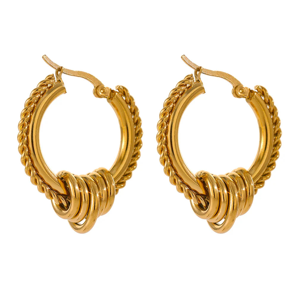 Unusual Twisted Huggie Earrings