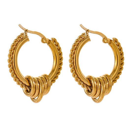 Unusual Twisted Huggie Earrings