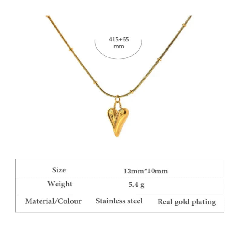 Heart Pendant Choker Necklace