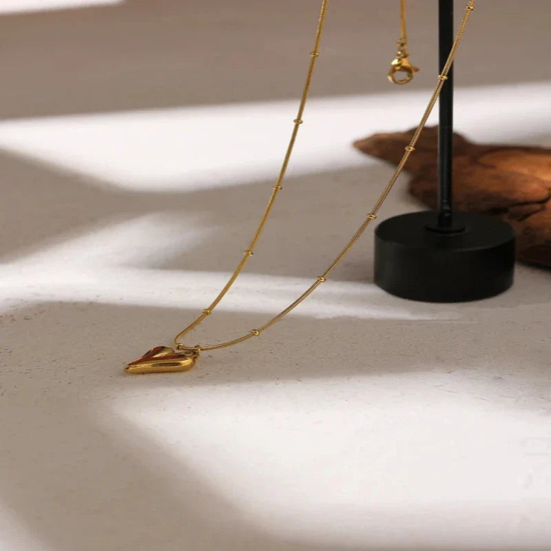 Heart Pendant Choker Necklace