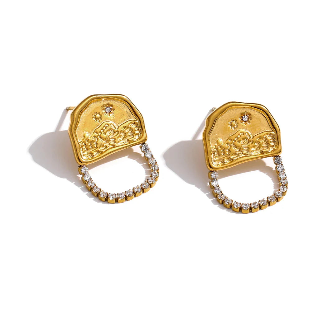 Cubic Zirconia Geometric Stud Earrings