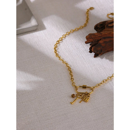 Key and Lock Pendant Necklace