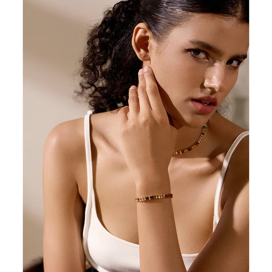 Gold CZ Tennis Bracelet