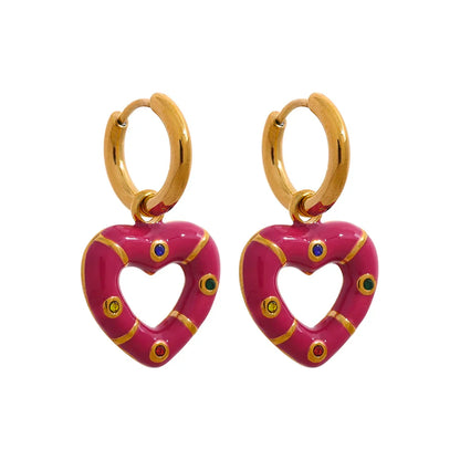Pink Heart Earrings