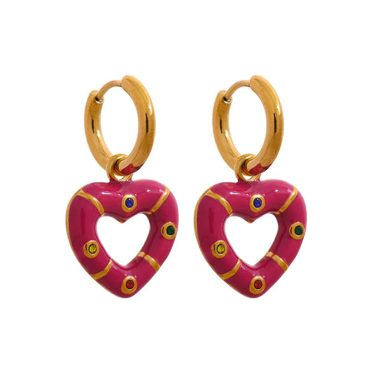 Pink Heart Earrings