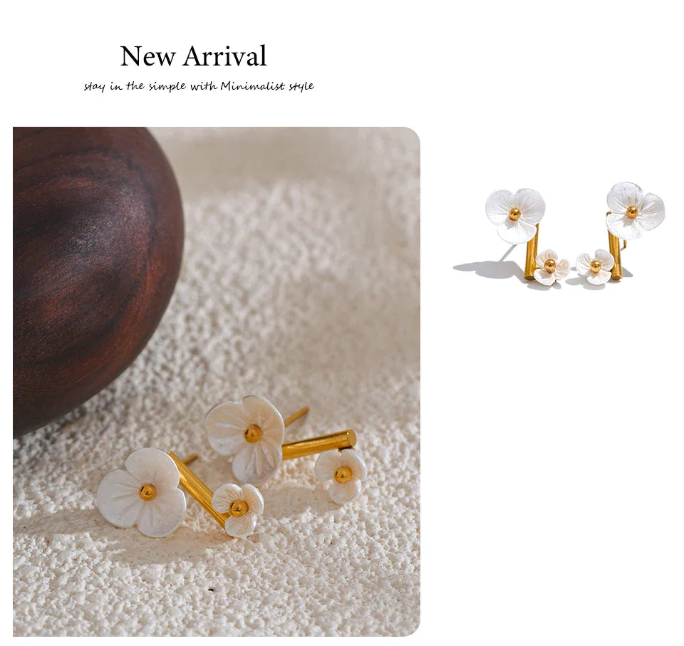White Flower Earrings