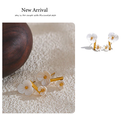 White Flower Earrings