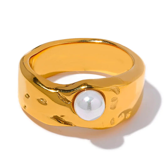 Gold Pearl Ring