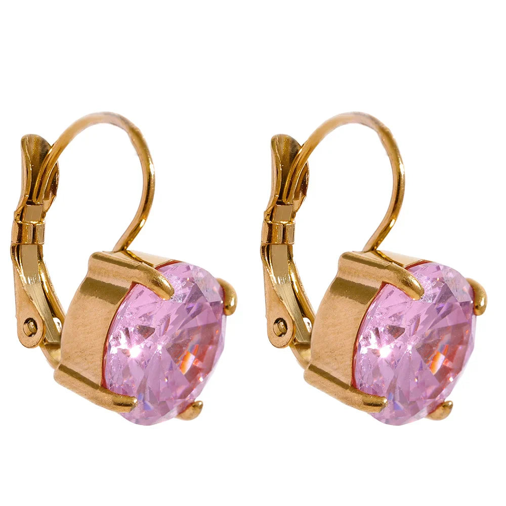 Luxury Colorful Zircon Hoop Earrings