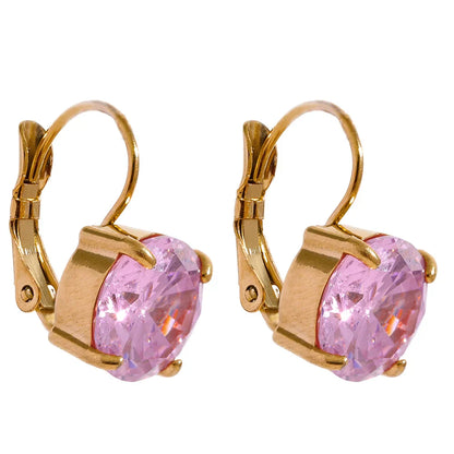 Luxury Colorful Zircon Hoop Earrings