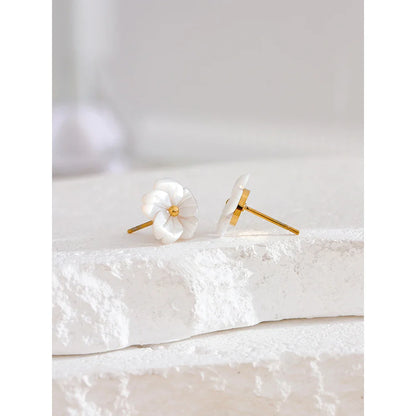 Flower Earrings White