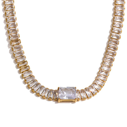 Cubic Zirconia Necklace & Bracelet Set