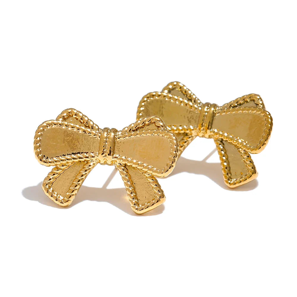 Waterproof Bow Knot Stud Earrings