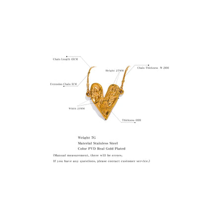 Gold Necklace With Heart Pendant