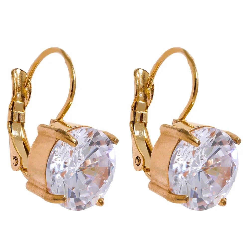 Luxury Colorful Zircon Hoop Earrings