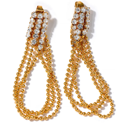 Drop chain earrings