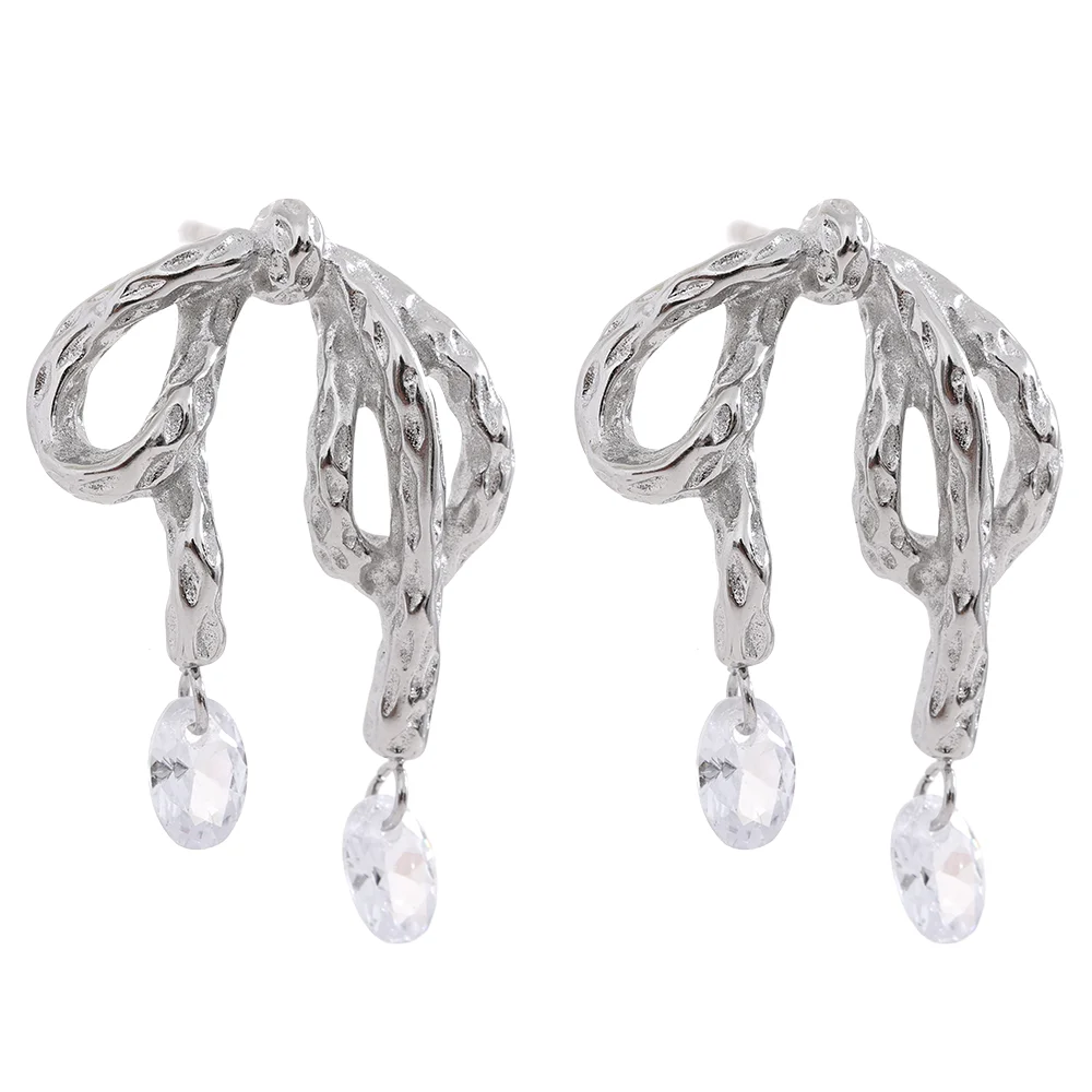 Bowknot Zirconia Earrings