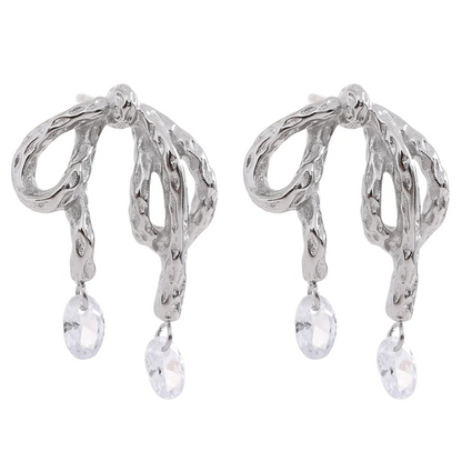 Bowknot Zirconia Earrings