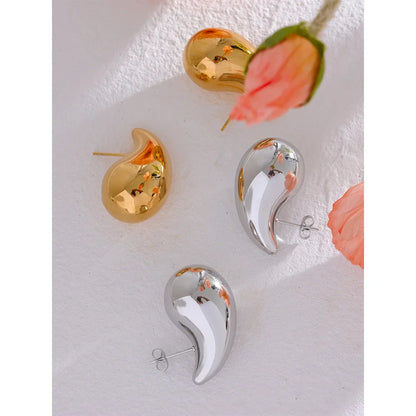Chunky Water Drop Big Stud Earrings