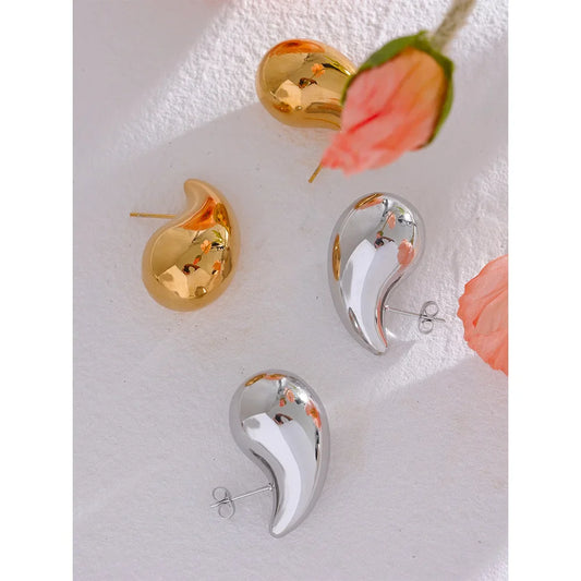 Chunky Water Drop Big Stud Earrings