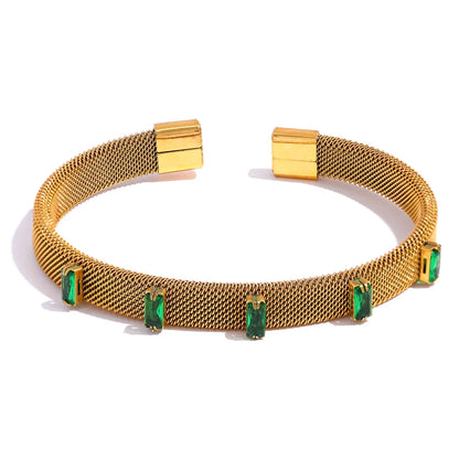 Rainbow CZ Open Charm Cuff