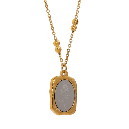 Floral Square Pendant Necklace