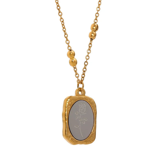 Floral Square Pendant Necklace