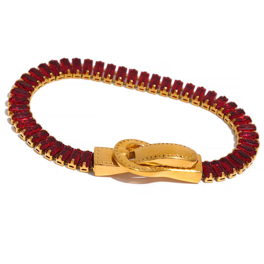 CZ Belt Buckle Bracelet