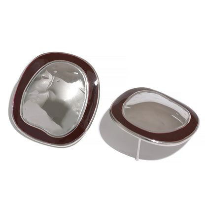 Punk Enamel Big Stud Earrings