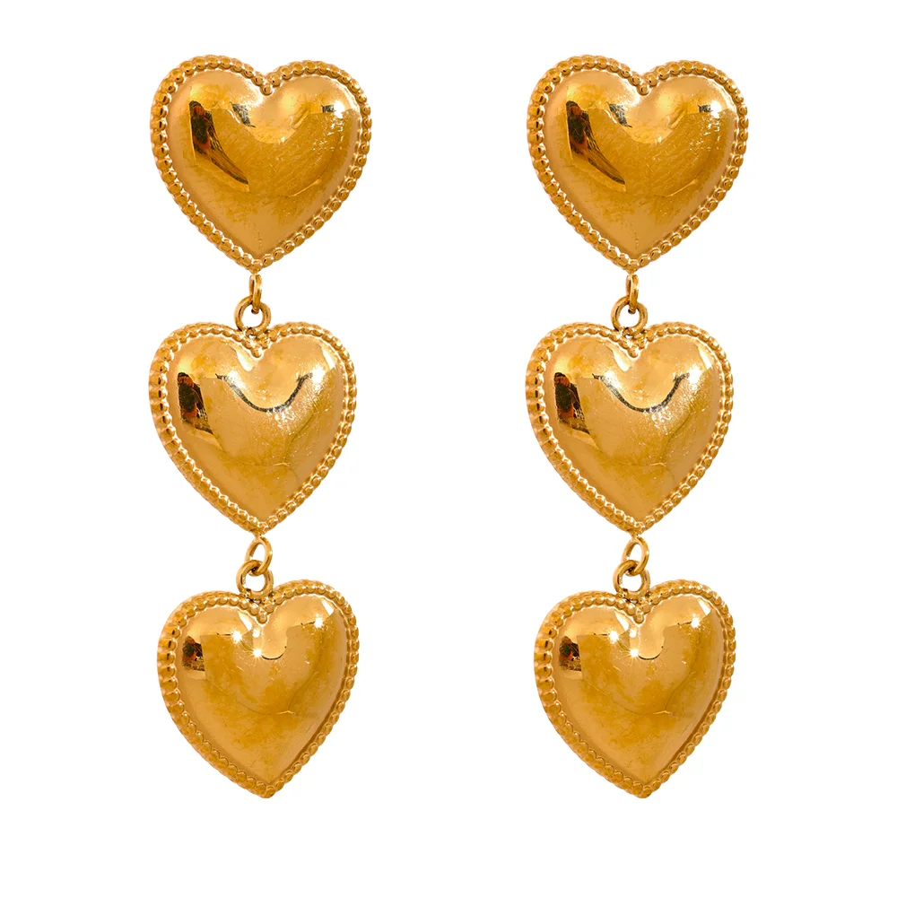 Rust-Proof Heart Dangle Earrings