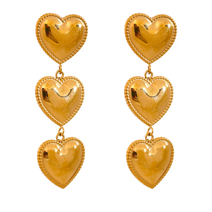 Rust-Proof Heart Dangle Earrings