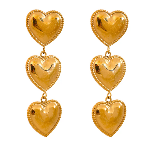 Rust-Proof Heart Dangle Earrings