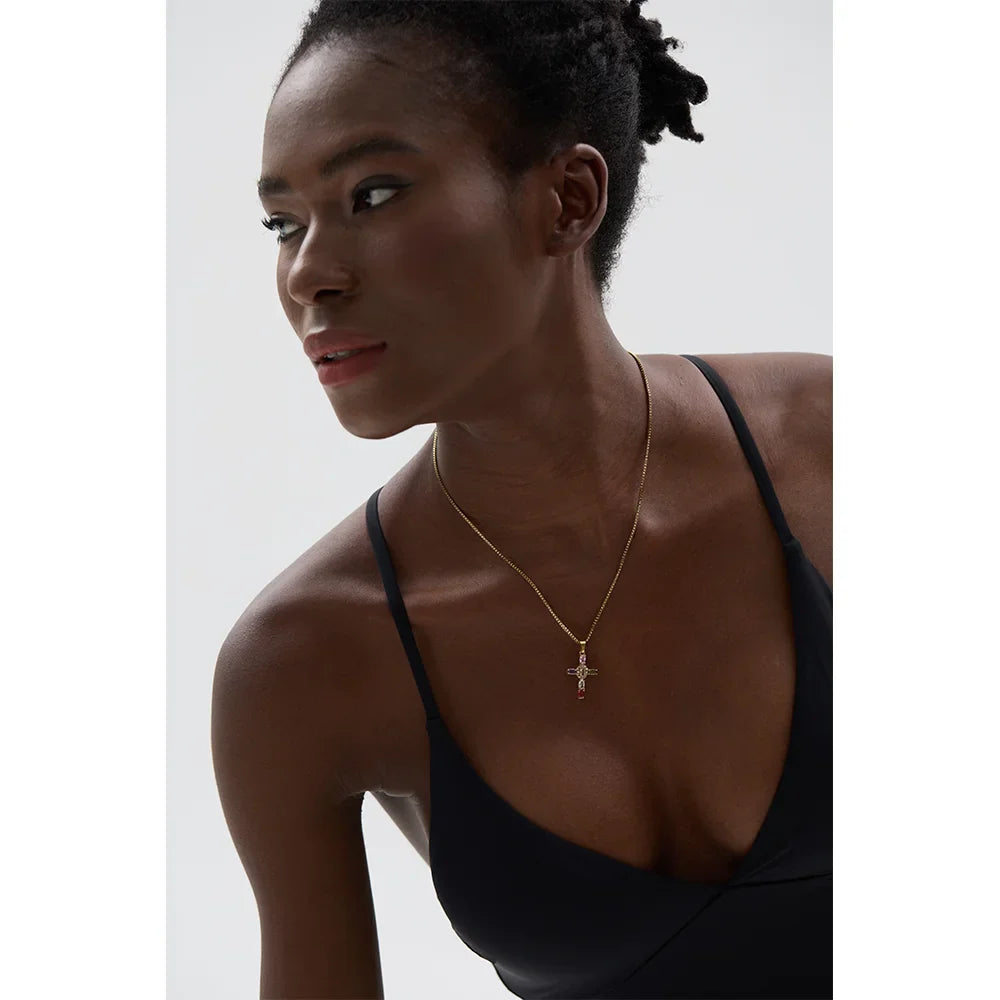 Small Gold Cross Necklace