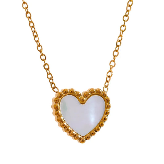 Double Side Shell Heart Necklace