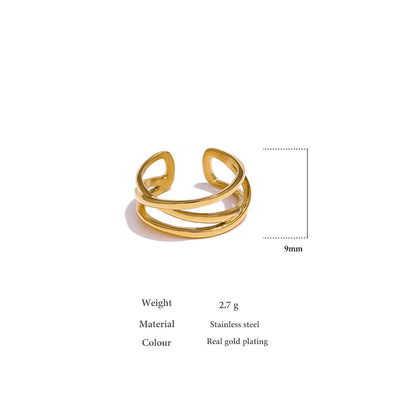 Minimalist Metal Golden Opening Ring