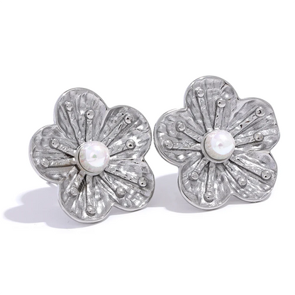 Flower Pearl Studs