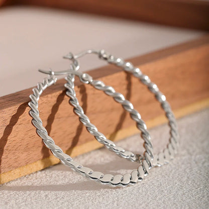 Big Golden Twist Hoop Earrings