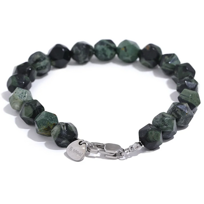 Malachite Stone Bead Bracelet