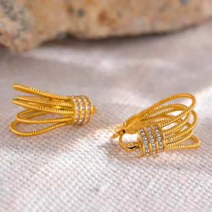 Cubic zirconia dangle earrings