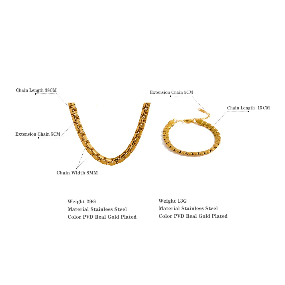 Box Chain Necklace Gold