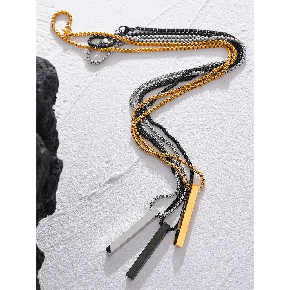 Long Square Pendant Necklace